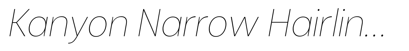Kanyon Narrow Hairline Italic